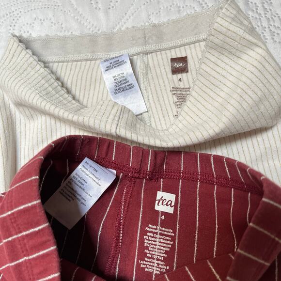 Tea Collection Sparkle Stripe Leggings Bundle Size 4 - Picture 6 of 6